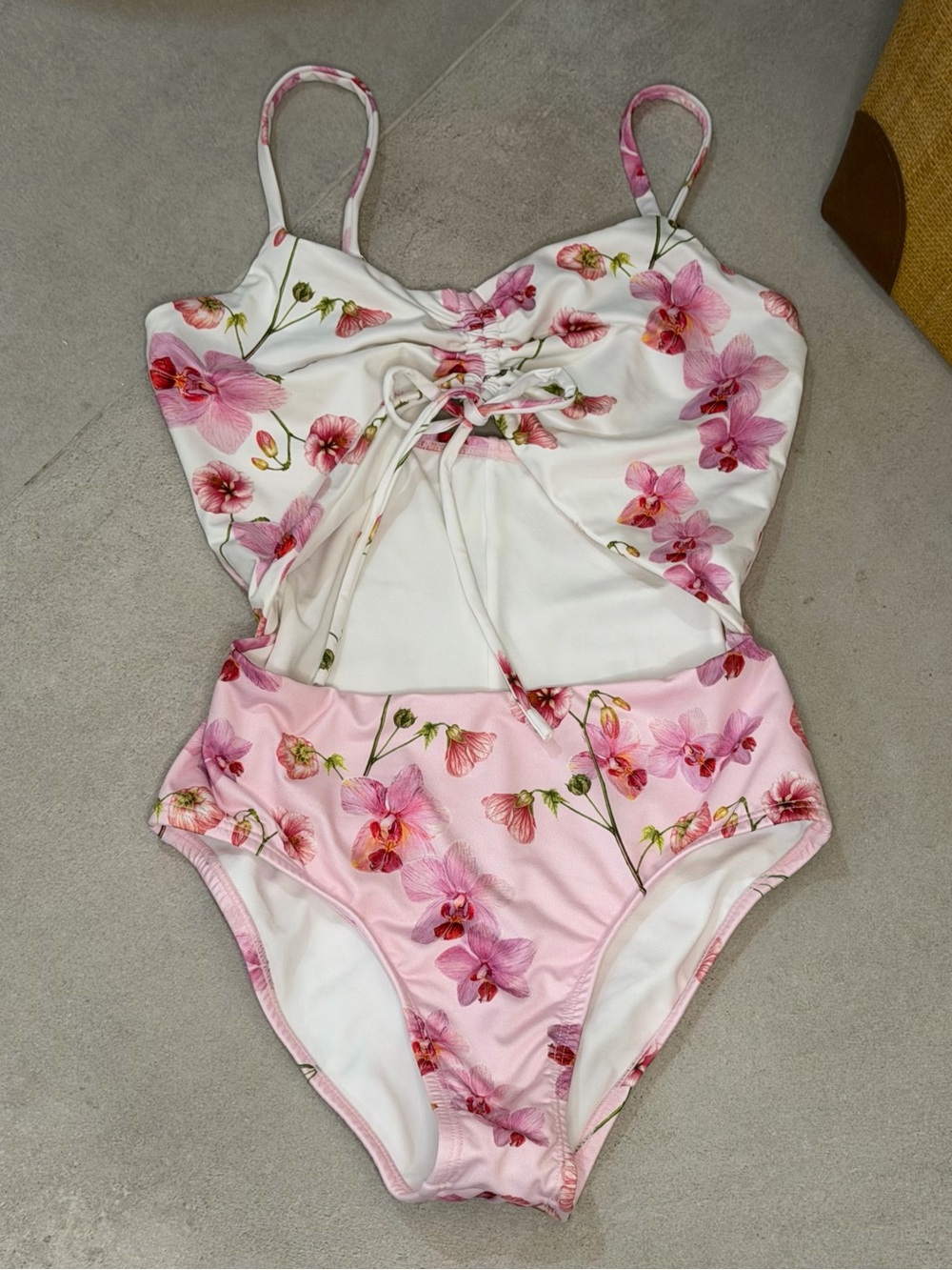 SUBMARINE ONE-PIECE FLORAL BATHING SUIT
   SIZE 12